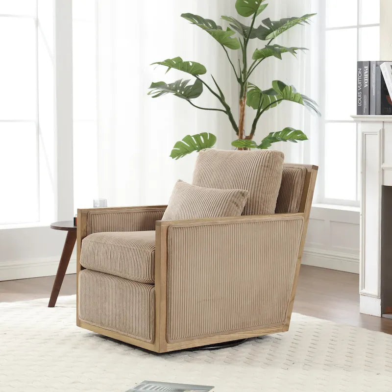 Camel Modern 26.8 Swivel Barrel Chair