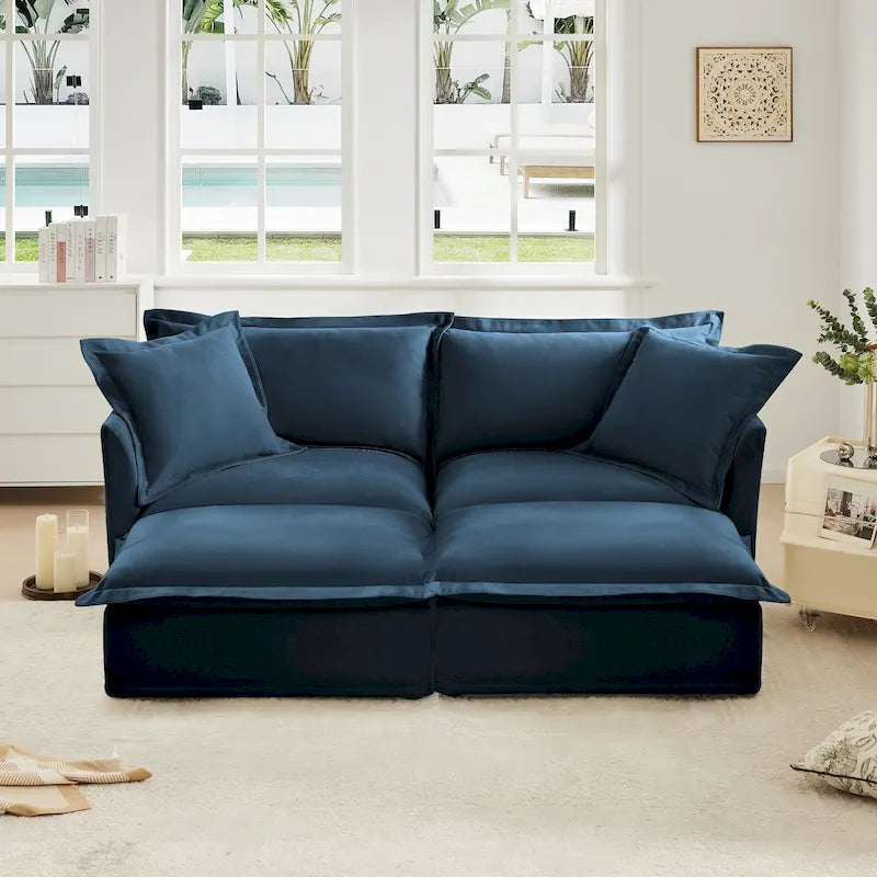 83.4" 2-Seater Sectional Sofa with Ottomans