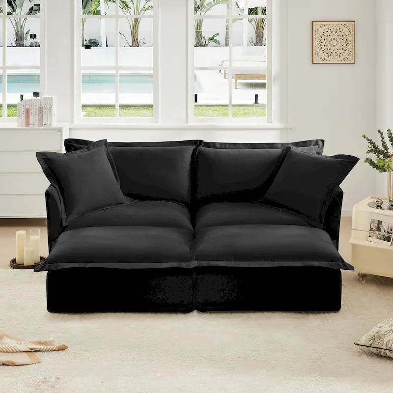 83.4" 2-Seater Sectional Sofa with Ottomans
