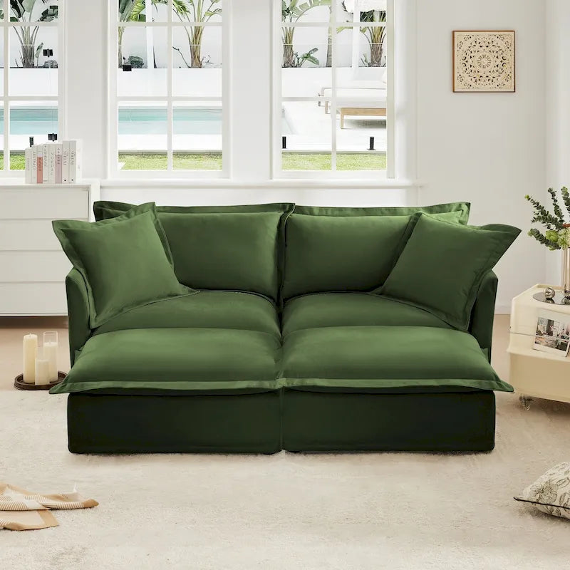 83.4" 2-Seater Sectional Sofa with Ottomans
