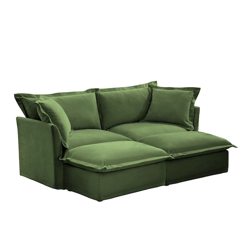 83.4" 2-Seater Sectional Sofa with Ottomans