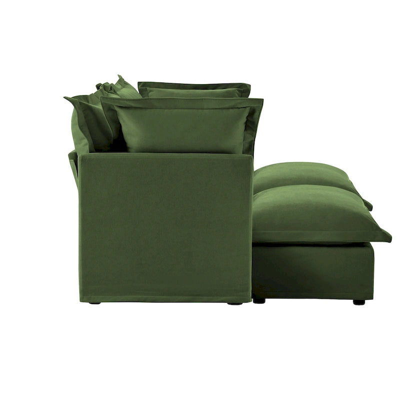 83.4" 2-Seater Sectional Sofa with Ottomans