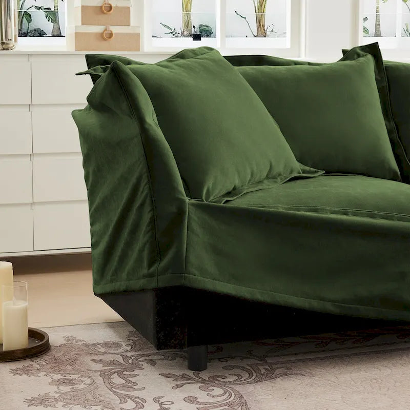 83.4" 2-Seater Sectional Sofa with Ottomans