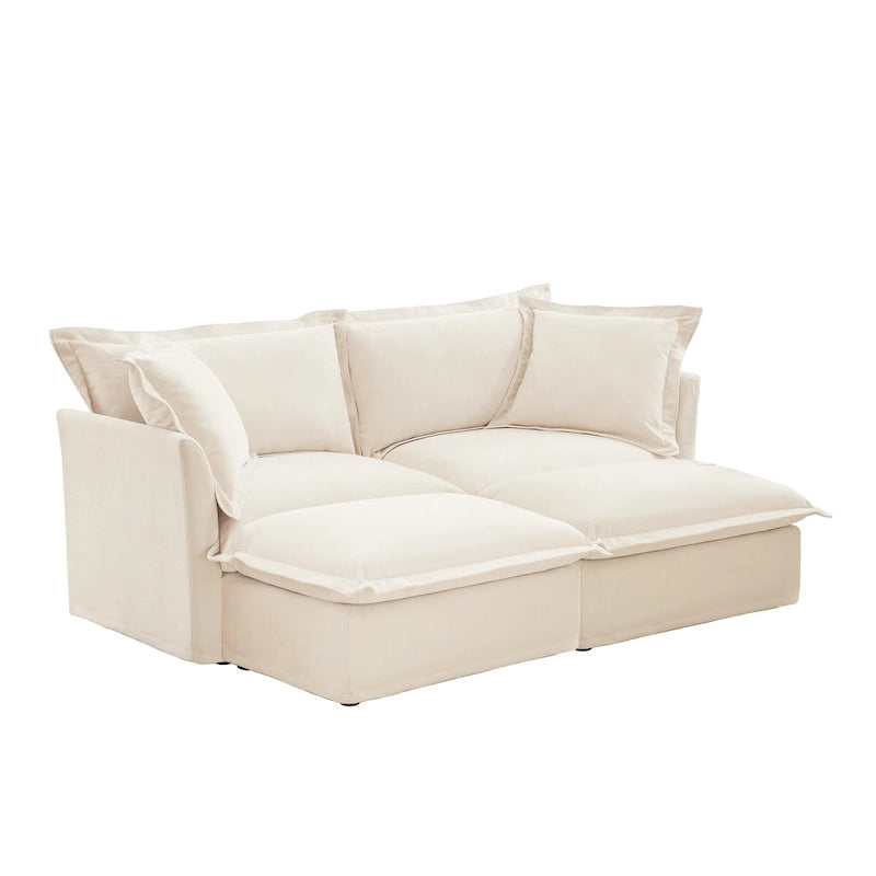 83.4" 2-Seater Sectional Sofa with Ottomans