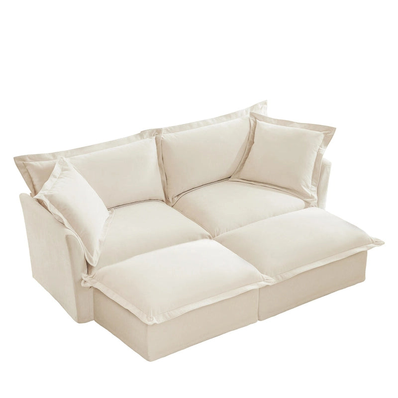 83.4" 2-Seater Sectional Sofa with Ottomans