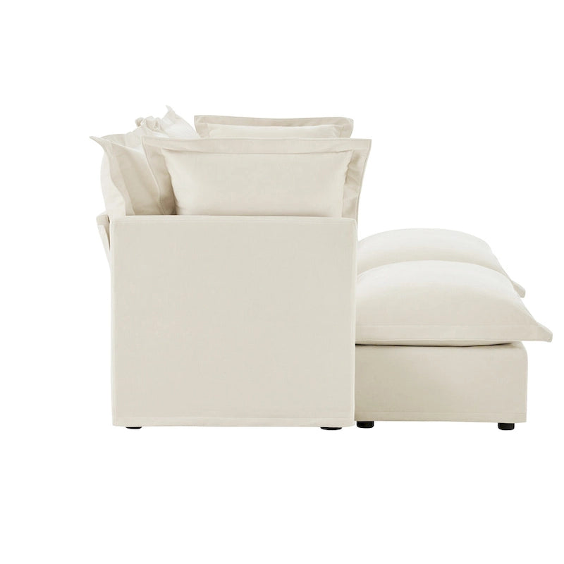 83.4" 2-Seater Sectional Sofa with Ottomans