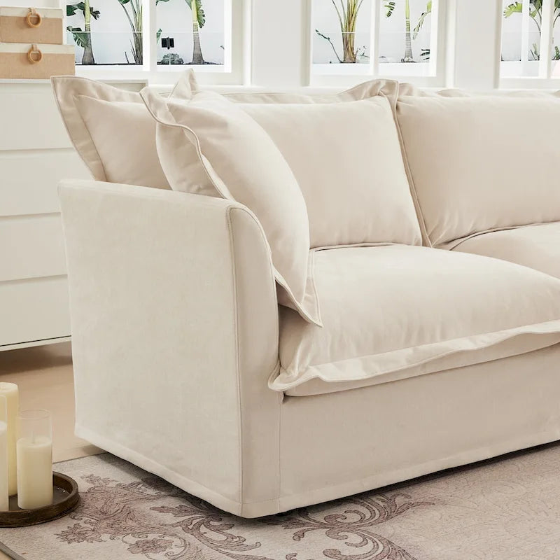 83.4" 2-Seater Sectional Sofa with Ottomans