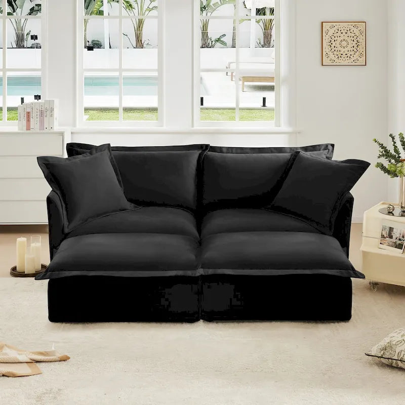 83.4" 2-Seater Sectional Sofa with Ottomans