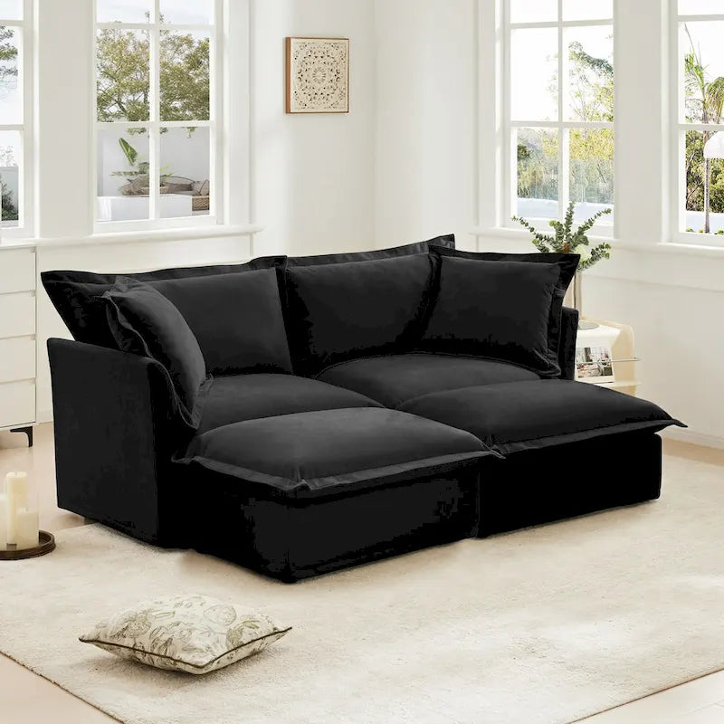 83.4" 2-Seater Sectional Sofa with Ottomans