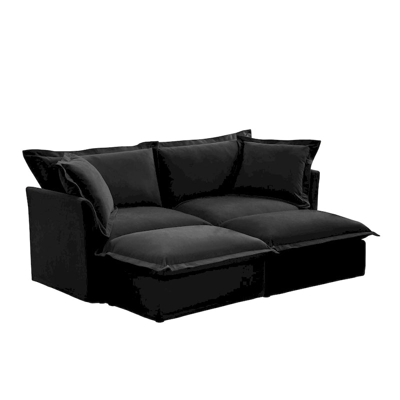 83.4" 2-Seater Sectional Sofa with Ottomans