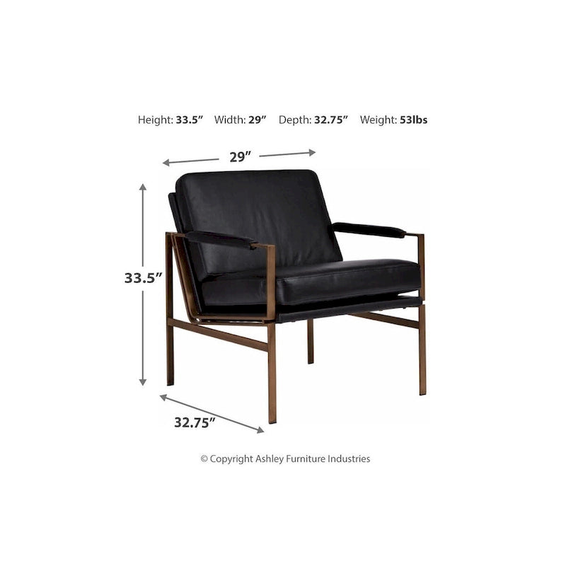 Signature Design by Ashley Puckman Mid Century Modern Leather Accent Chair - 29 W x 31.5 D x 34.25 H
