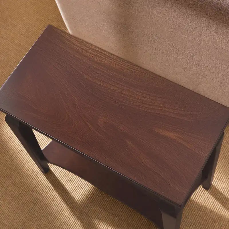 Narrow Chairside Grey Wood Table