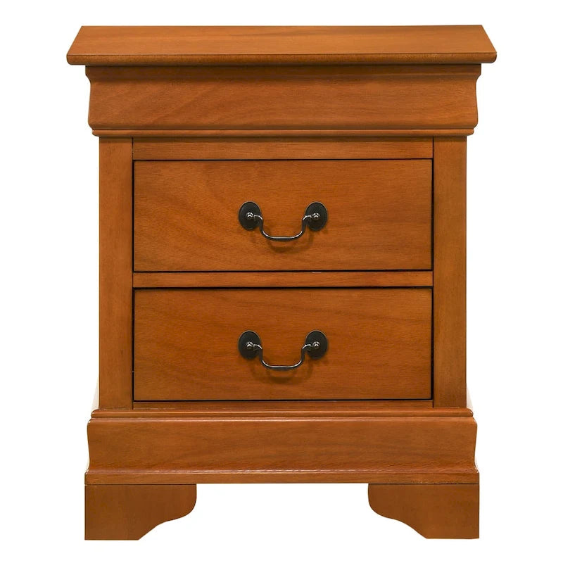 Traditional 2-Drawer Wood Nightstand