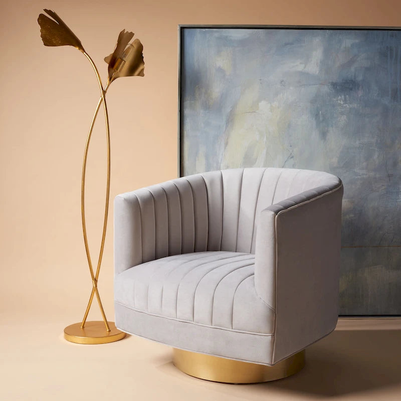 Swivel Channel Tufted Barrel Chair - 28W x 31D x 30H