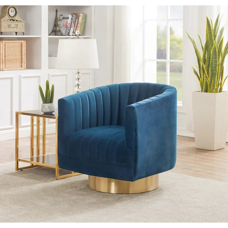 Swivel Channel Tufted Barrel Chair - 28W x 31D x 30H
