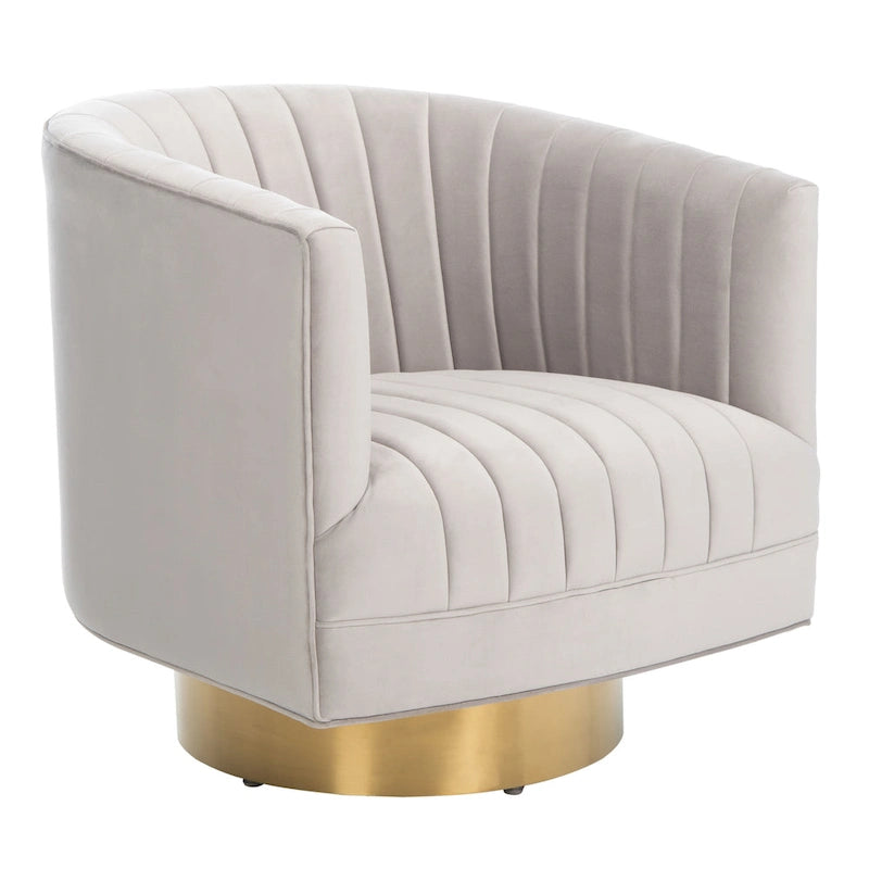 Swivel Channel Tufted Barrel Chair - 28W x 31D x 30H