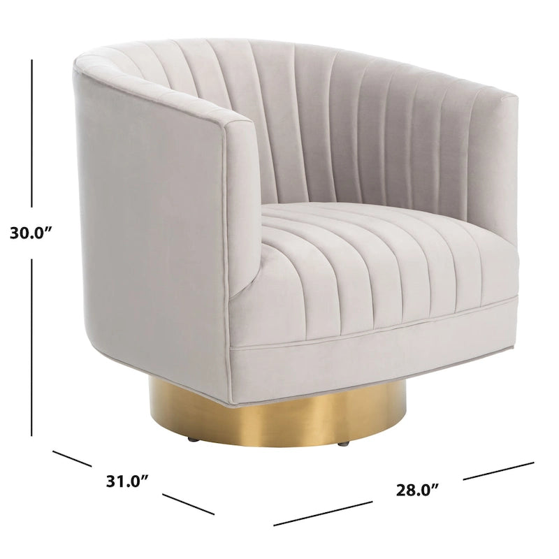 Swivel Channel Tufted Barrel Chair - 28W x 31D x 30H