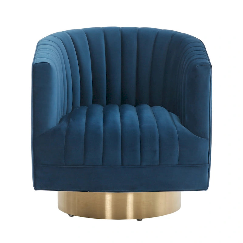 Swivel Channel Tufted Barrel Chair - 28W x 31D x 30H