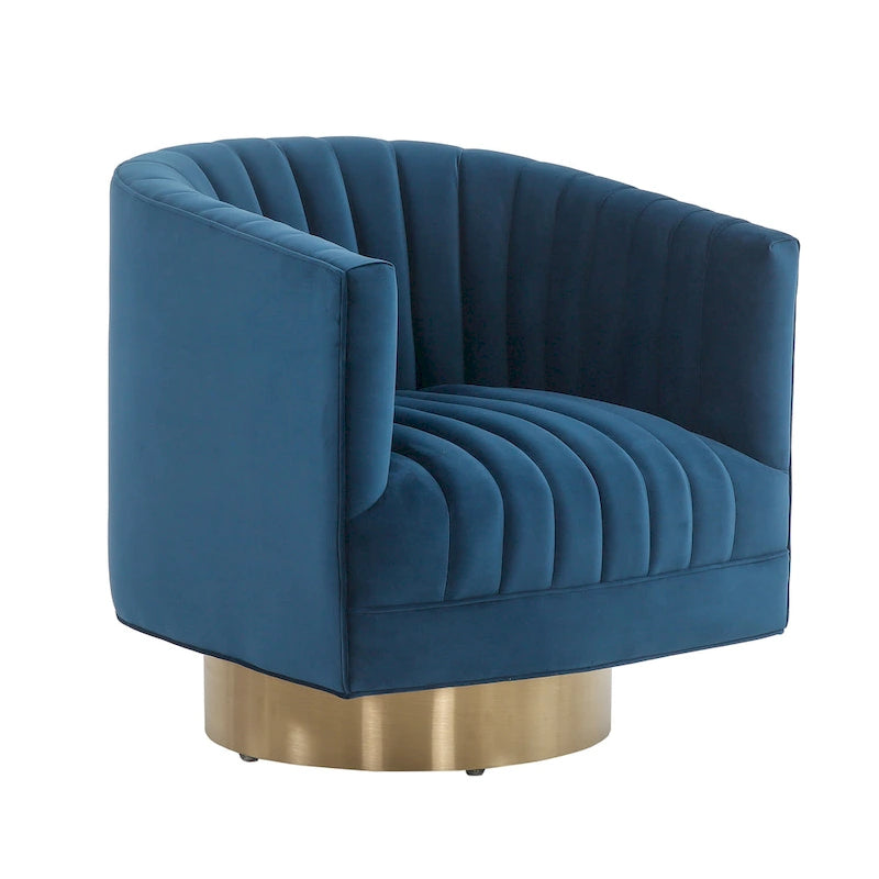 Swivel Channel Tufted Barrel Chair - 28W x 31D x 30H