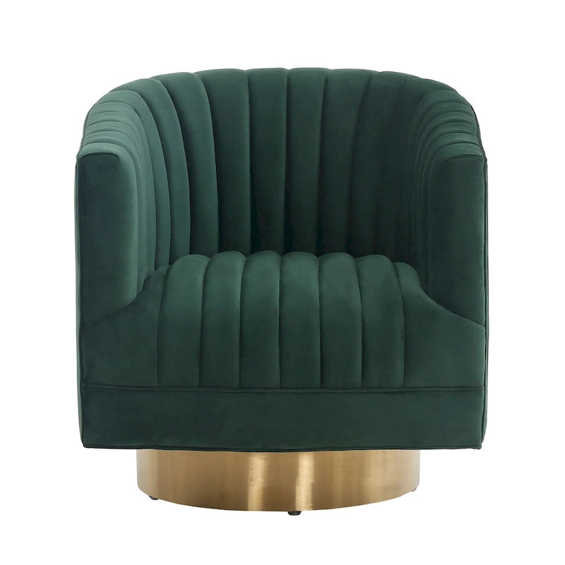Swivel Channel Tufted Barrel Chair - 28W x 31D x 30H