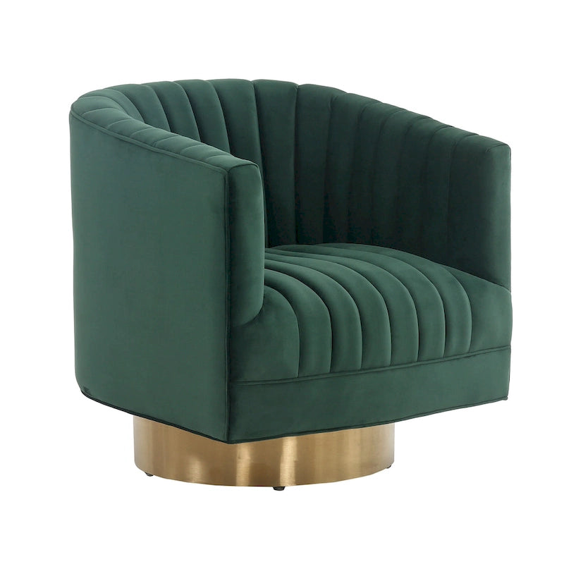 Swivel Channel Tufted Barrel Chair - 28W x 31D x 30H