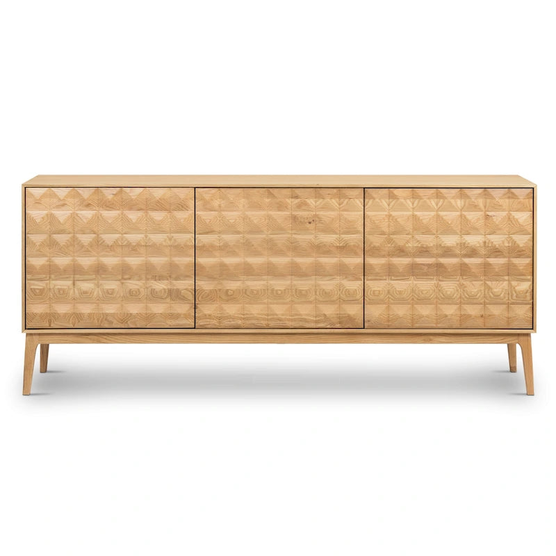 Mid-Century Modern Sideboard with Pyramid Wood Façade
