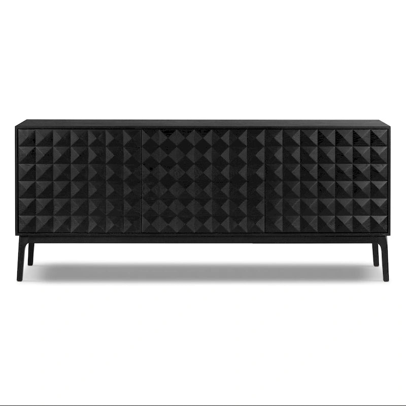 Mid-Century Modern Sideboard with Pyramid Wood Façade