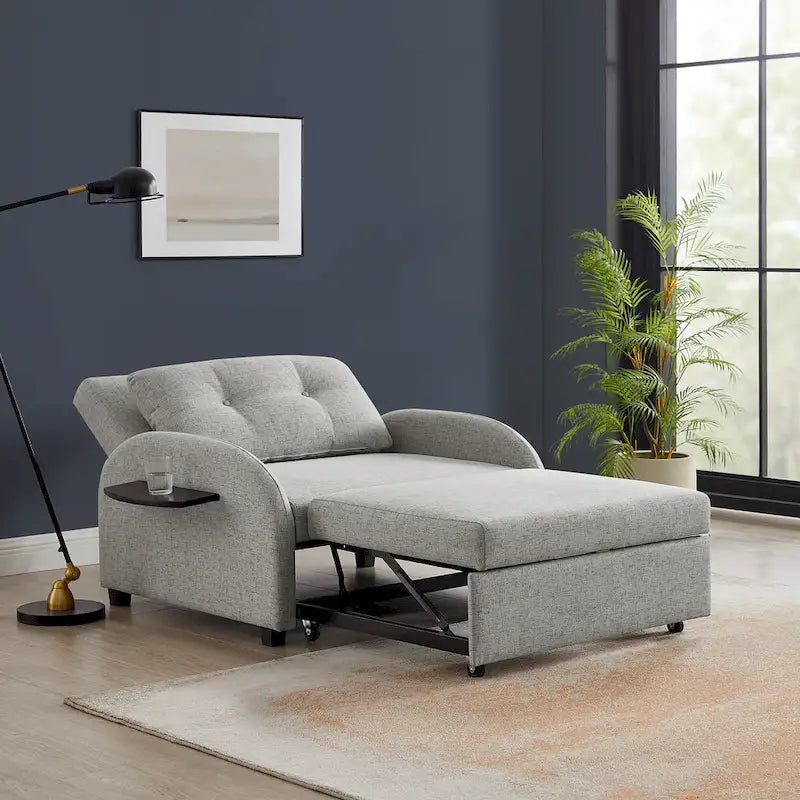 Scarboro Grey Upholstered Wide Convertible Bed