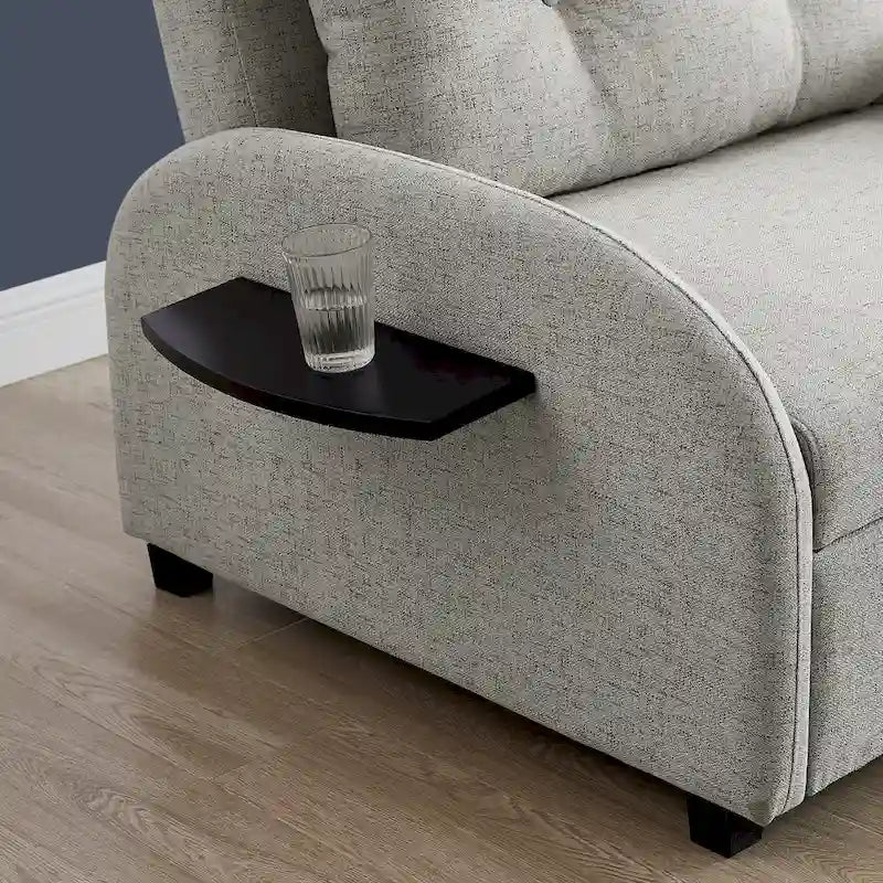 Scarboro Grey Upholstered Wide Convertible Bed