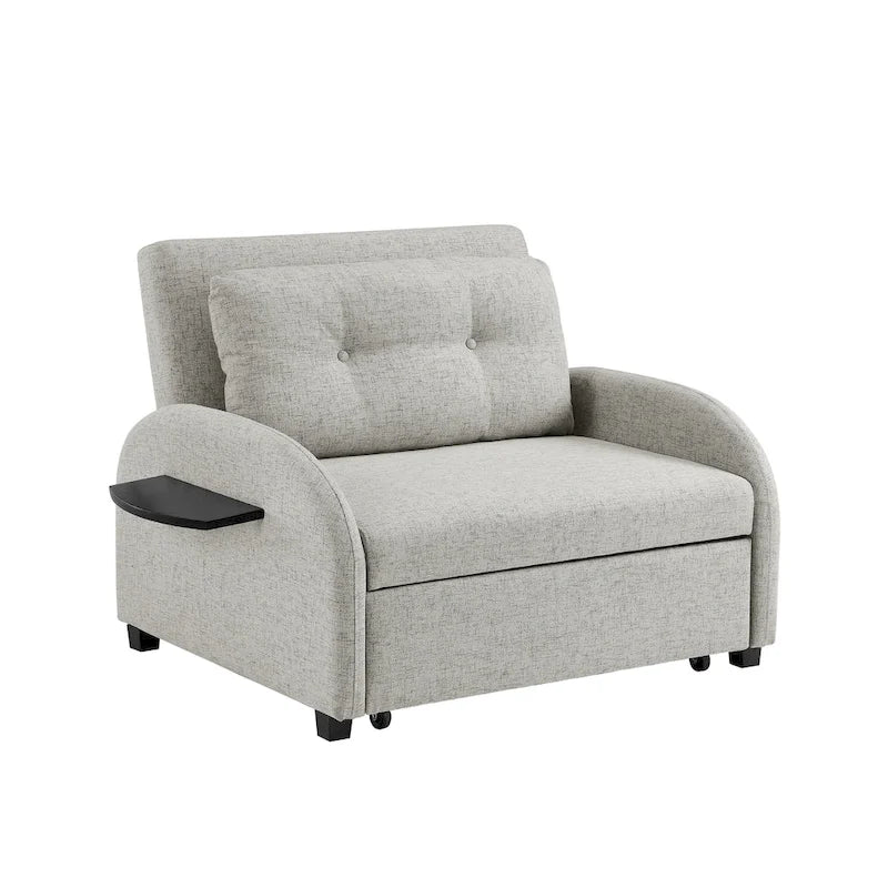 Scarboro Grey Upholstered Wide Convertible Bed