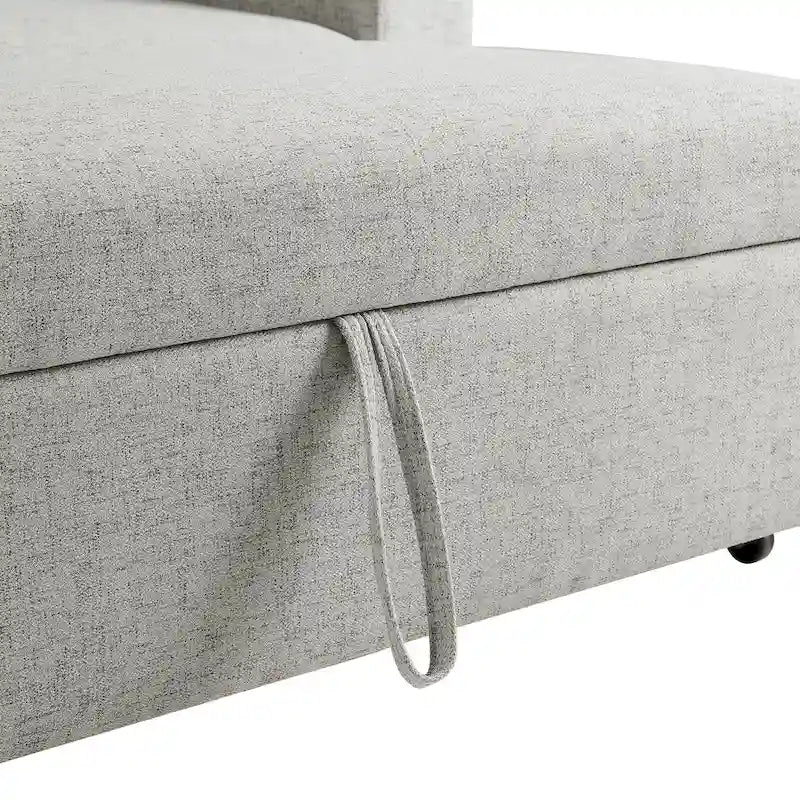 Scarboro Grey Upholstered Wide Convertible Bed